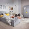 Kinderzimmer Traum Kinderbett 90x200 in weiß oder grau