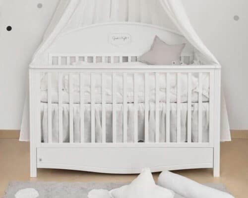 Babybett Gute Nacht in Weiß, 140 x 70 cm bei Zimmeria.de