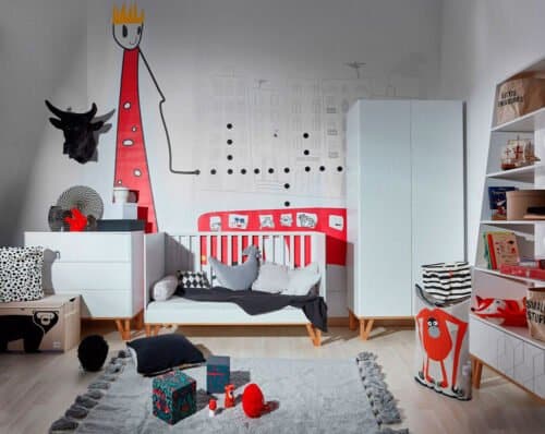 Babyzimmer Cube 3-teilig: Babybett, Kommode, Kleiderschrank Lifestyle