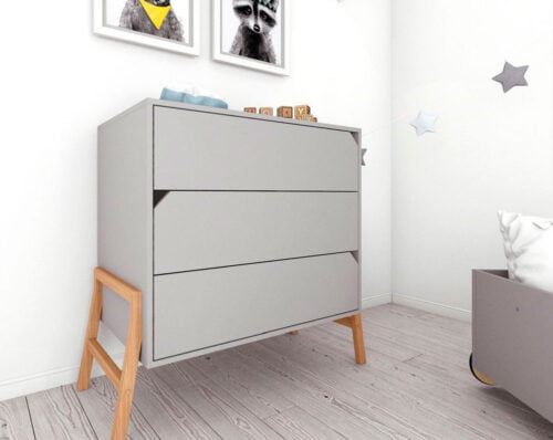 Kommode Babyzimmer Lotta 3er in Grau bei Zimmeria.de