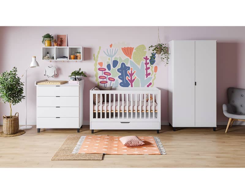 Babyzimmer Simple in Weiß 3-teilig