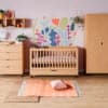 Babyzimmer Simple in Natur 3-teilig: Kommode mit Wickelaufsatz, Babybett 140x70, Kleiderschrank
