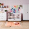 Babyzimmer Simple in Weiss 3-teilig: Kommode mit Wickelaufsatz, Babybett 140x70, Kleiderschrank