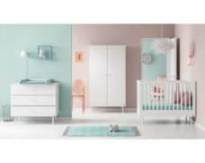 Babyzimmer Cute 3-teilig mit Babybett 120x60 cm in Weiss
