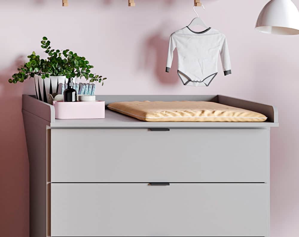 Wickelaufsatz für Kommode Babyzimmer Simple in Grau bei Zimmeria.de