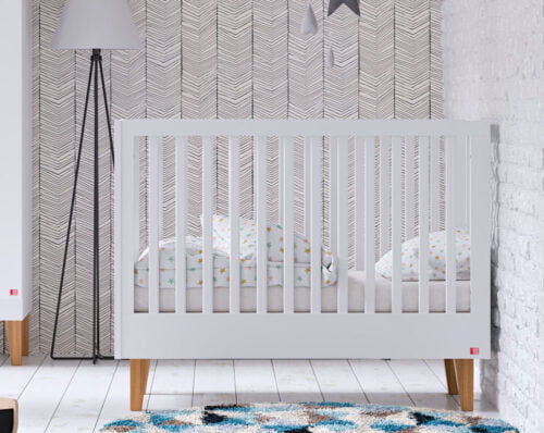 Babybett Lounge Weiss & Eiche Vox 140x70 bei Zimmeria.de zum Kinderbett umbaubar