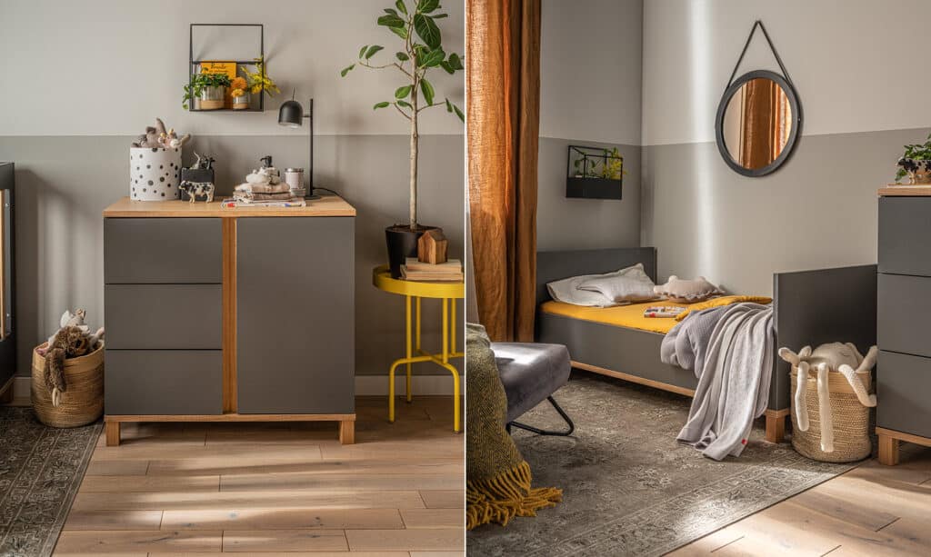 Kinderbett und Kommode Altitude in Grau Lifestyle
