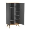 Kleiderschrank Nature Baby in Grau mit Eiche offen