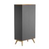 Kleiderschrank Nature Baby in Grau mit Eiche seitlich