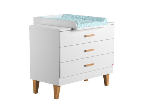 Kommode Baby- & Kinderzimmer Lounge in Weiss mit Eiche bei Zimmeria.de