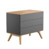 Kommode Nature Baby in Grau mit Eiche seitlich