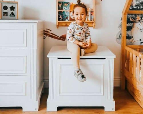 Spielzeugtruhe Babyzimmer Traum in Weiss bei Zimmeria.de