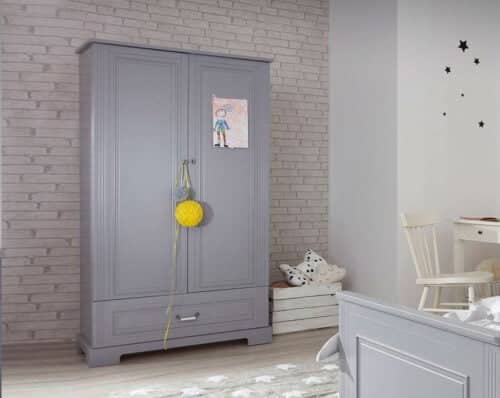 Kleiderschrank 2er Babyzimmer Traum & Gute Nacht in Grau