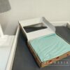 5er Set Babyerstausstattung Mint Schlafsack Bettumrandung Kopfkissen Bettlaken Haase von Zimmeria.de