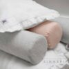 3erSet Babyausstatung Bettrock Bettzeug Rollkissen in rosa Leine bei Zimmeria.de