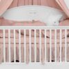 3erSet Babyausstatung Bettrock Bettzeug Rollkissen in rosa Leine bei Zimmeria.de